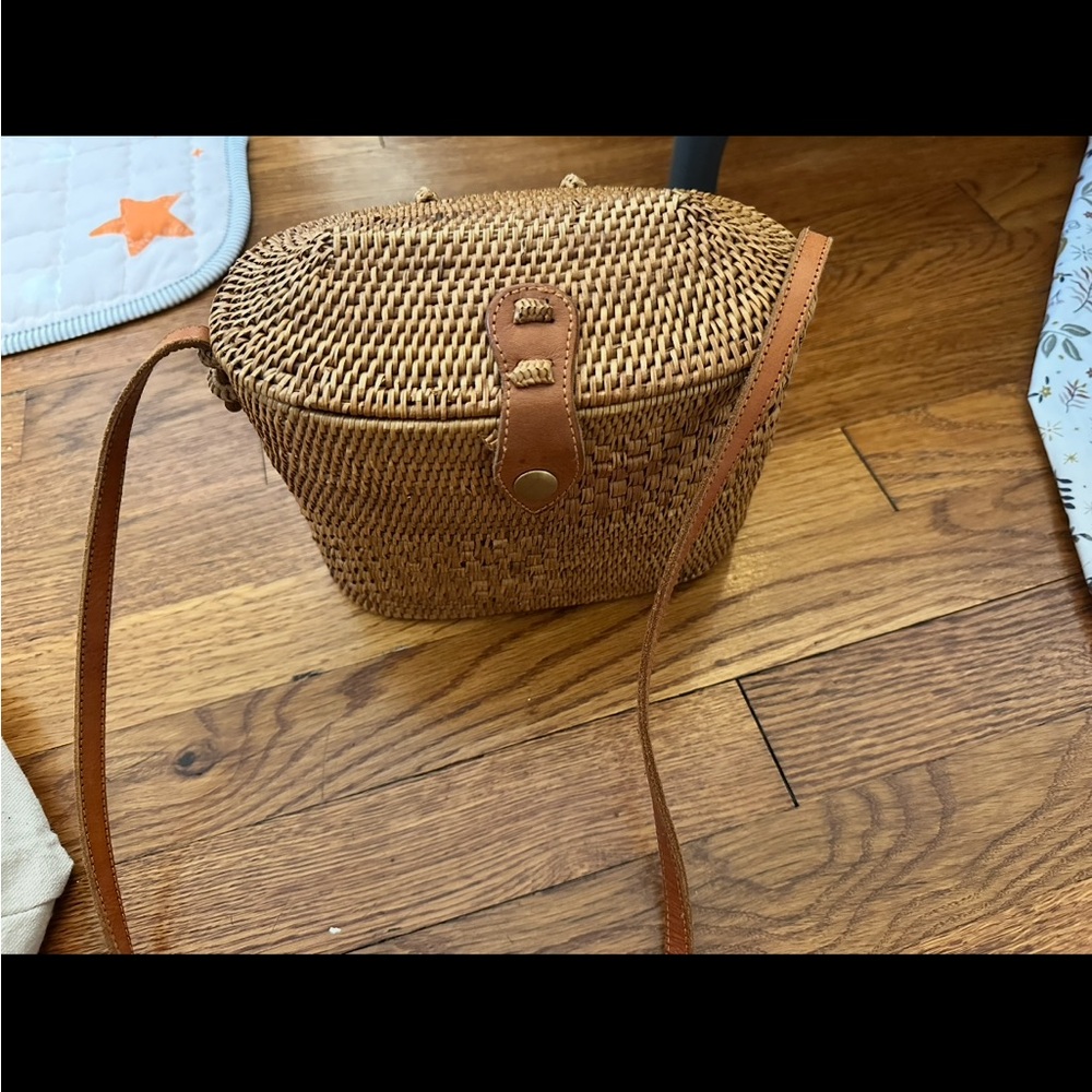 Brown Woven Crossbody Bag